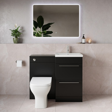 Napoli 390 2 Drawer Vanity Unit Toilet Suite with Glide Basin