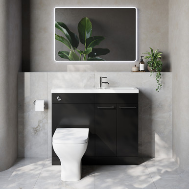 Napoli 250 2 Door Vanity Unit Toilet Suite with Square Silvo Basin