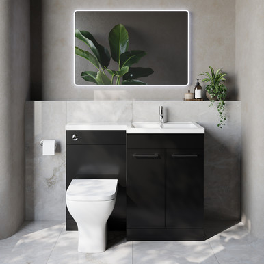 Napoli 460 2 Door Vanity Unit Toilet Suite with Right Hand Square Lucia Basin