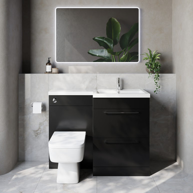Napoli 460 2 Drawer Vanity Unit Toilet Suite with Right Hand Square Lucia Basin