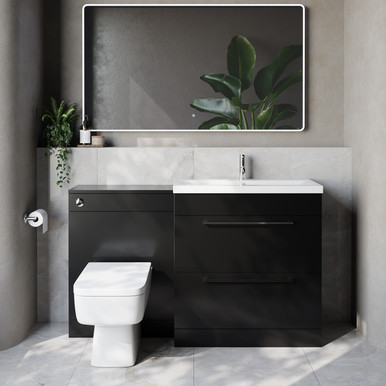 Napoli 390 Cento 2 Drawer Vanity Unit Toilet Suite with Glide Basin