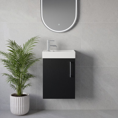 Napoli Cube Wall Mounted Single Door Vanity Unit with Align Basin