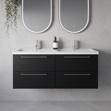 Napoli 390 Wall Mounted 4 Drawer Vanity Unit with Double Lucia Basins