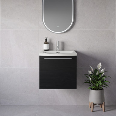 Napoli 390 Wall Mounted Single Drawer Vanity Unit with Arc Basin
