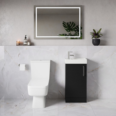 Napoli Cube Single Door Vanity Unit and Toilet Suite with Align Basin