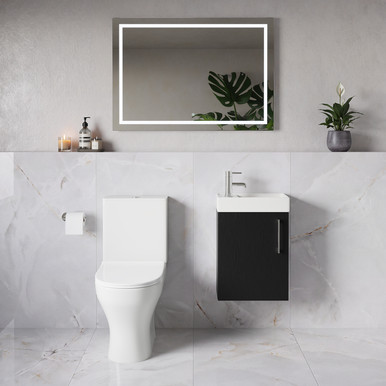 Napoli Cube Single Door Wall Mounted Vanity Unit and Jubilee Toilet Suite with Align Basin
