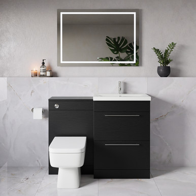 Napoli 390 2 Drawer Vanity Unit Toilet Suite with Glide Basin