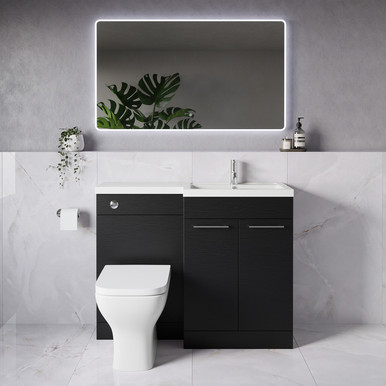 Napoli 390 2 Door Vanity Unit Toilet Suite with Square Right Hand Lucia Basin