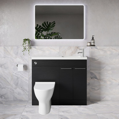 Napoli 250 2 Door Vanity Unit Toilet Suite with Round Silvo Basin