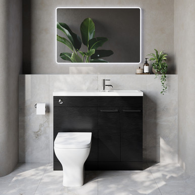 Napoli 250 2 Door Vanity Unit Toilet Suite with Square Silvo Basin