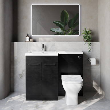 Napoli 460 2 Door Vanity Unit Toilet Suite with Left Hand Square Lucia Basin