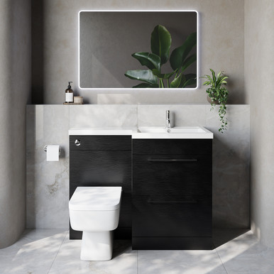 Napoli 460 2 Drawer Vanity Unit Toilet Suite with Right Hand Square Lucia Basin