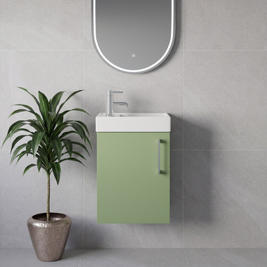 Napoli Cube Wall Mounted Single Door Vanity Unit with Align Basin
