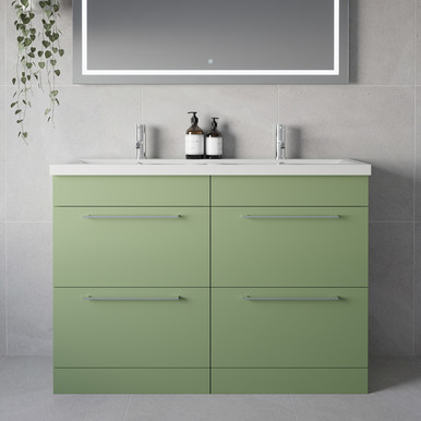 Napoli 390 4 Drawer Vanity Unit with Double Glide Basins
