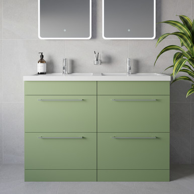 Napoli 390 4 Drawer Vanity Unit with Double Lucia Basins