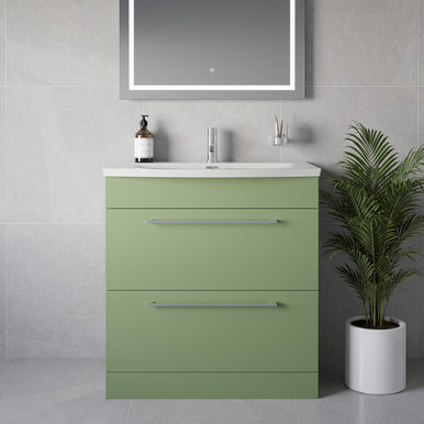 Napoli 390 2 Drawer Vanity Unit with Arc Basin