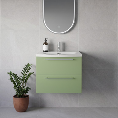 Napoli 390 Wall Mounted 2 Drawer Vanity Unit with Arc Basin