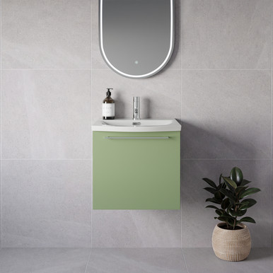 Napoli 390 Wall Mounted Single Drawer Vanity Unit with Arc Basin