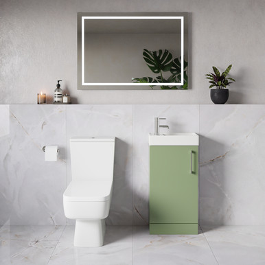 Napoli Cube Single Door Vanity Unit and Toilet Suite with Align Basin