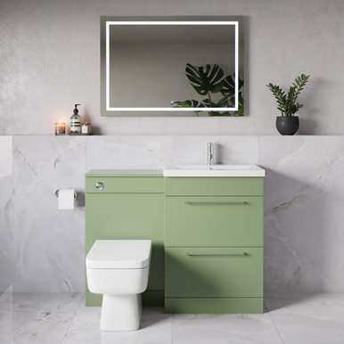 Napoli 390 2 Drawer Vanity Unit Toilet Suite with Glide Basin