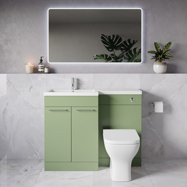 Napoli 390 2 Door Vanity Unit Toilet Suite with Square Left Hand Lucia Basin
