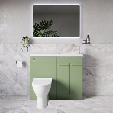 Napoli 250 2 Door Vanity Unit Toilet Suite with Round Silvo Basin