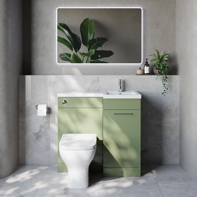 Napoli 390 Single Door Vanity Unit Toilet Suite with Right Hand Square Lucia Basin