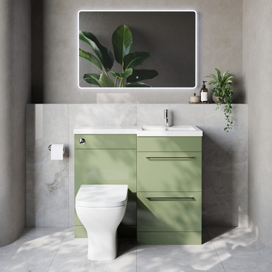 Napoli 390 2 Drawer Vanity Unit Toilet Suite with Right Hand Square Lucia Basin