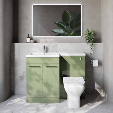 Napoli 460 2 Door Vanity Unit Toilet Suite with Left Hand Square Lucia Basin