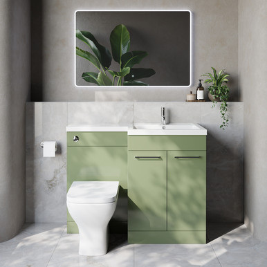 Napoli 460 2 Door Vanity Unit Toilet Suite with Right Hand Square Lucia Basin