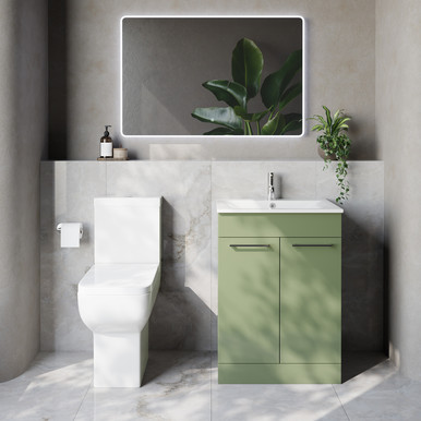 Napoli 460 2 Door Vanity Unit and Tacoma Comfort Height Toilet Suite with Angel Basin