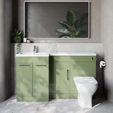 Napoli 390 3 Door Vanity Unit Toilet Suite with Left Hand Square Lucia Basin
