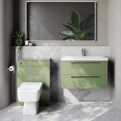 Napoli 390 Cento Wall Mounted 2 Drawer Vanity Unit and Toilet Suite with Glide Basin