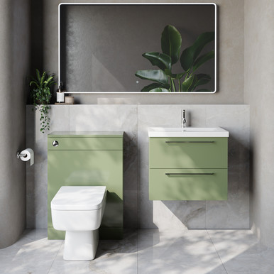 Napoli 390 Cento Wall Mounted 2 Drawer Vanity Unit and Toilet Suite with Glide Basin
