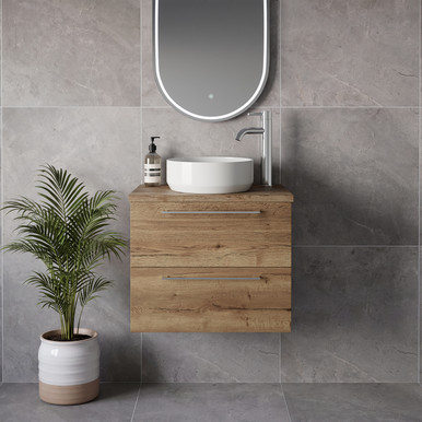 Napoli 390 Wall Mounted 2 Drawer Vanity Unit for Countertop Basins