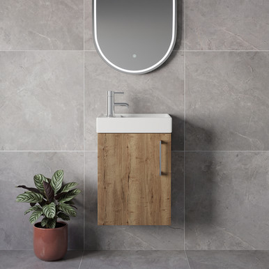 Napoli Cube Wall Mounted Single Door Vanity Unit with Align Basin