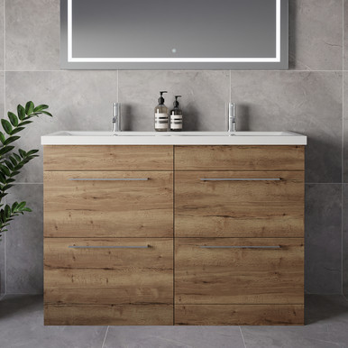 Napoli 390 4 Drawer Vanity Unit with Double Glide Basins