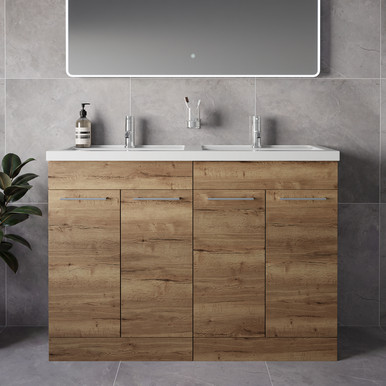 Napoli 390 4 Door Vanity Unit with Double Lucia Basins