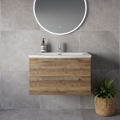 Napoli 390 Wall Mounted 2 Drawer Vanity Unit with Arc Basin