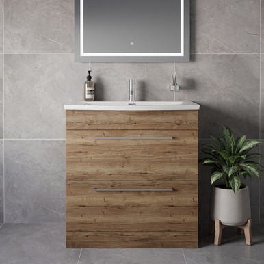 Napoli 390 2 Drawer Vanity Unit with Arc Basin