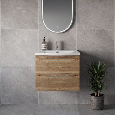 Napoli 390 Wall Mounted 2 Drawer Vanity Unit with Arc Basin