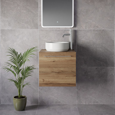 Napoli 390 Wall Mounted Single Drawer Vanity Unit for Countertop Basins