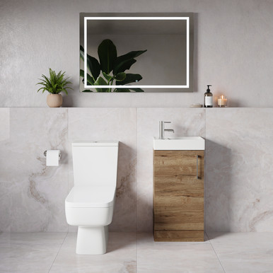 Napoli Cube Single Door Vanity Unit and Toilet Suite with Align Basin