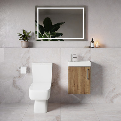 Napoli Cube Single Door Wall Mounted Vanity Unit and Toilet Suite with Align Basin