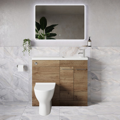 Napoli 250 2 Door Vanity Unit Toilet Suite with Round Silvo Basin