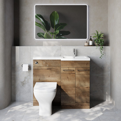 Napoli 390 2 Door Vanity Unit Toilet Suite with Right Hand Square Lucia Basin