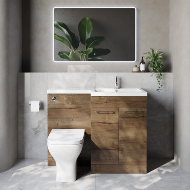 Napoli 460 2 Door Vanity Unit Toilet Suite with Right Hand Square Lucia Basin