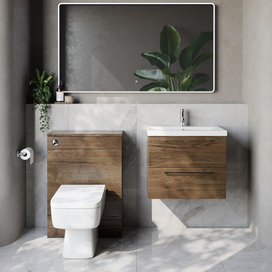 Napoli 390 Cento Wall Mounted 2 Drawer Vanity Unit and Toilet Suite with Glide Basin