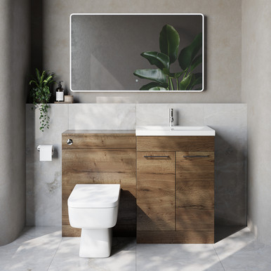 Napoli 390 Cento 2 Door Vanity Unit Toilet Suite with Glide Basin