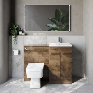 Napoli 390 Cento 2 Door Vanity Unit Toilet Suite with Glide Basin